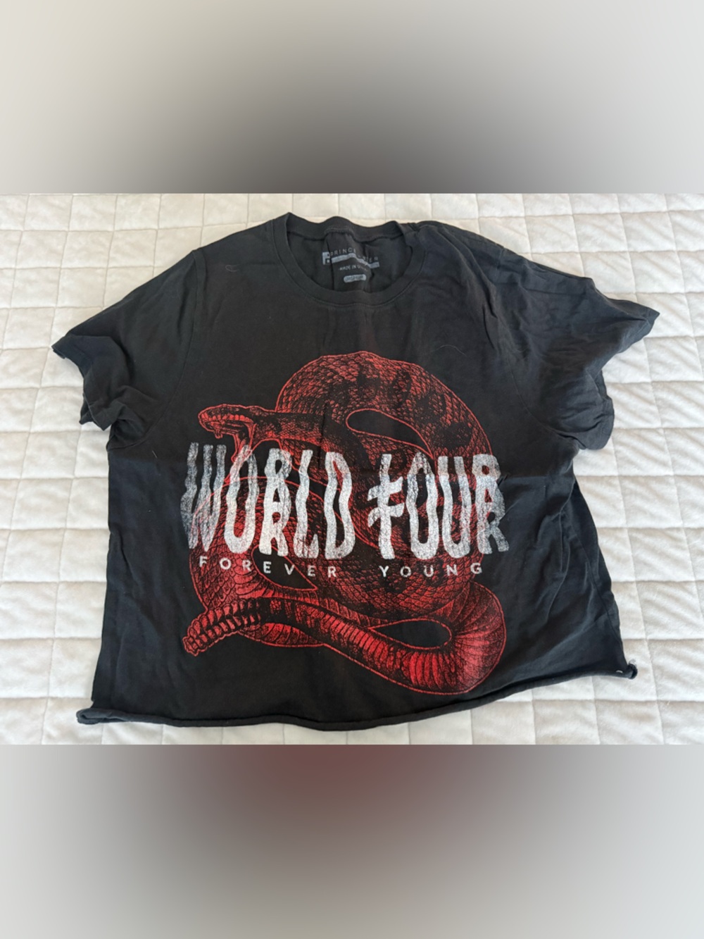 Prince Black Tee with Faded White Logo
